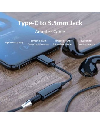 Audio Adapter Cable Type-C to 3.5mm Jack Cable Music Player Audio Converter Connector Cord Compatible with Samsung Oneplus Xiaomi Huawei Type C Smart Phone