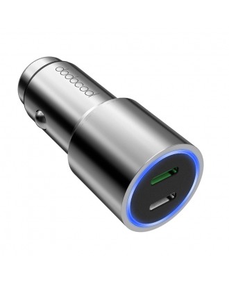 dodocool 33W Dual Type-C Ports Car Charger with 18W QC 3.0 Type-C Output and 15W Standard Type-C Output Silver