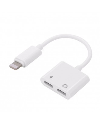 2 in 1 Lightning Audio Charging Adapter to Earphone AUX Cable for Listening Music Charging Converter For iPhone X 8 7 iPod iPad iOS Devices
