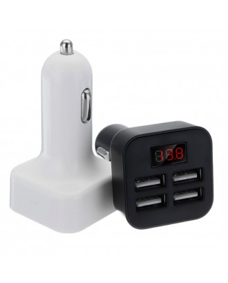Quick Car Charger With 4 USB Port 5V 3.1A With LED Display Fast Charging Travel Charger Adapter Charger For iPhone Samsung Huawei iPad Tablet Camera