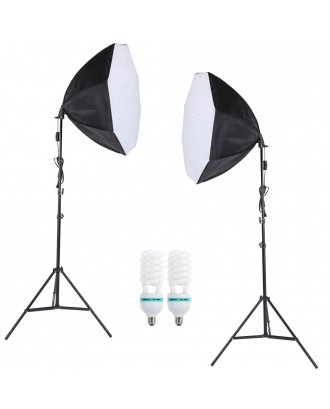 Professional Photography Photo Lighting Kit Set with 5500K 135W Daylight Studio Bulb Light Stand Octagon Softbox