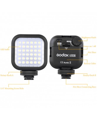 Godox LED36 Video Light 36 LED Lights for DSLR Camera Camcorder mini DVR