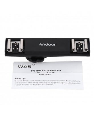 Andoer Dual Hot Shoe Flash Speedlite Bracket Splitter for Nikon D750 D7200 D7100 D7000 D800 D810 D600 DSLR Camera Camcorder