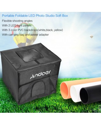 Andoer Foldable Photography Studio LED Light Tent Kit Softbox
