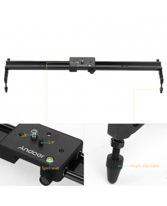 Andoer 60cm Video Track Slider Dolly Track Rail Stabilizer Aluminum Alloy for Canon Nikon Sony Cameras Camcorders Max Load Capacity 6Kg