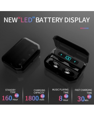 G12 PRO TWS Touch-controlled Earbuds Wireless Stereo Sound Earphones Bluetooth5.0+EDR Sports Headset with Charging Box LED Battery Display