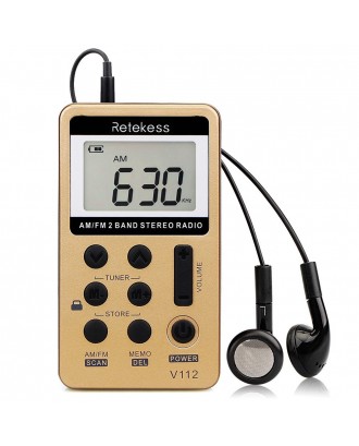 TIVDIO V-112 Portable AM / FM Stereo Radio w/ Earphone
