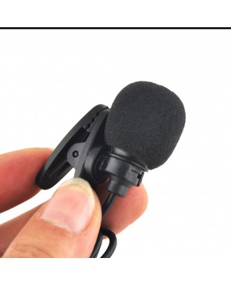 External Clip-on Lapel Lavalier Microphone 3.5mm Jack for Phone Handsfree Wired Condenser Mic for Teaching Speeching Black