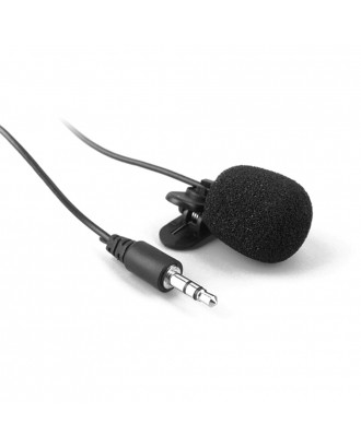 External Clip-on Lapel Lavalier Microphone 3.5mm Jack for Phone Handsfree Wired Condenser Mic for Teaching Speeching Black