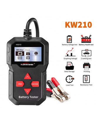 KONNWEI KW210 12V Automotive Car Battery Tester Digital Multi Language Analyzer Tester Tool