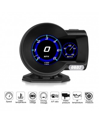 F8 Multifunctional OBD Instrument High Definition LCD Color Screen Car HUD Head-up Display