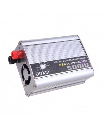 500W Watt DC 24V to AC 220V + USB Portable Voltage Transformer Car Power Inverter