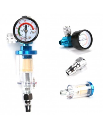 Air Pressure Regulator Gauge Spray Gun Pressure Regulator  Water Trap Air Filter