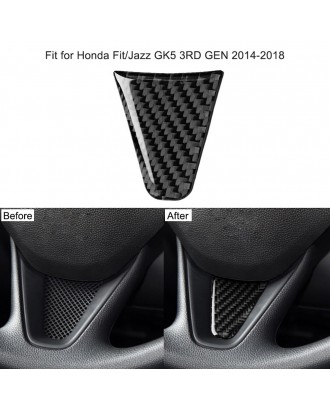 Car Steering wheel Stickers 5D Magnifying Vision Vehicle Bearing Circle Trim Fit for Honda Fit/Jazz GK5 3RD GEN 2014-2018 Carbon Fiber Material