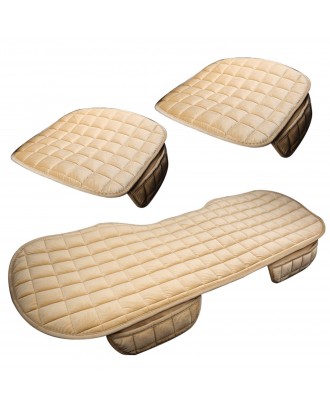 Universal Auto Seat Pad Vehicle Protective Cushion Nonslip Breathable Skin-friendly Silk Velvet 3 Pcs