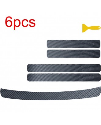 6pcs Universal Car Bumper Guard Decal Door Plate Still Sticker Anti-Scratch Carbon Fiber Bumper Protector Trim Car Accessories