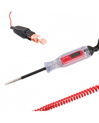 Universal 3-48V LCD Digital Automotive Car Circuit Tester Auto Voltage Meter Power Probe Lamp Test Pen with Spring Cable