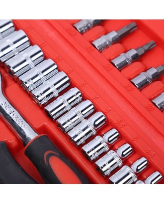 46pcs Car Mechanics Tool Set Ratchet Wrench Sleeve Suit Hardware Auto Car Repair Tools