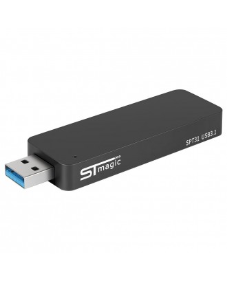 STmagic SPT31 128GB Mini Portable M.2 SSD USB3.1 Solid State Drive Read Speed 500MB/s - Gray