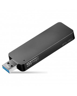 STmagic SPT31 256G Mini Portable M.2 SSD USB3.1 Solid State Drive Read Speed 500MB/s - Gray