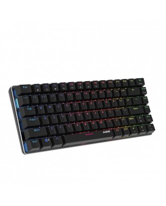 Ajazz AK33RGB Wired Mechanical Keyboard Ergonomic 82keys Anti-ghosting RGB Backlight Black Switch - Black