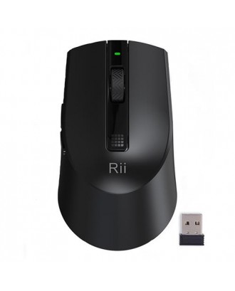 Rii M08 Wireless Mouse 2.4GHz 3200 DPI With Nano Receiver 6 Buttons - Black