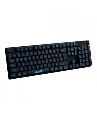 Ajazz K-1 Wired Keyboard Cyborg Soldier Tri-color Controllable Backlit Gaming Membrane Keyboard Brown Switch - Black