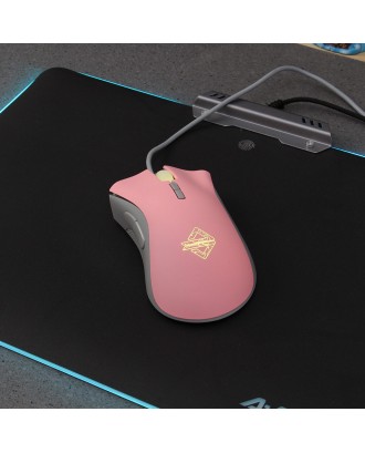 Ajazz AJ118 Wired Gaming Mouse 7 Keys Adjustable Up To 2400DPI - Pink