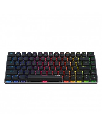 Ajazz AK33RGB 82keys Anti-ghosting Ergonomic Mechanical Wired Gaming Keyboard Durable RGB Backlight Blue Switch - Black