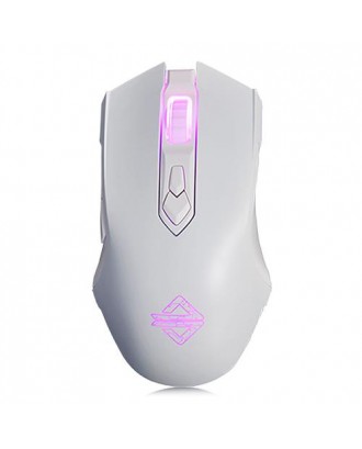 Ajazz AJ52 Tournament Version Wired Gaming Mouse 7 Programmable Buttons Colorful Backlit Compatible - White