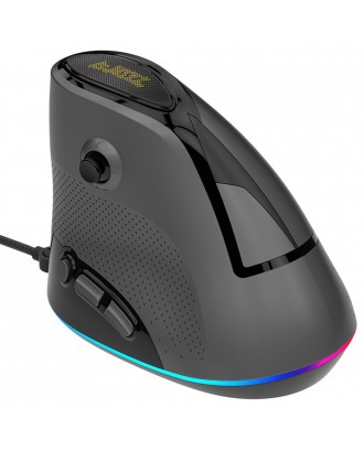 Ajazz AJ307 USB Wired Vertical Mouse Ergonomic Design 7 keys RGB Backlit 4800DPI Gaming Mouse - Black