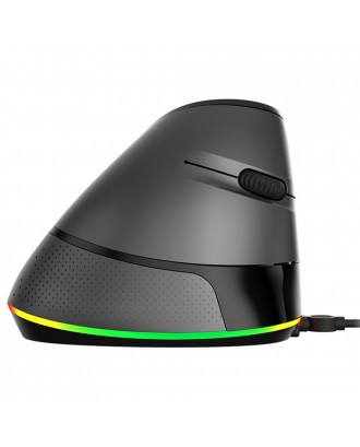 Ajazz AJ307 USB Wired Vertical Mouse Ergonomic Design 7 keys RGB Backlit 4800DPI Gaming Mouse - Black