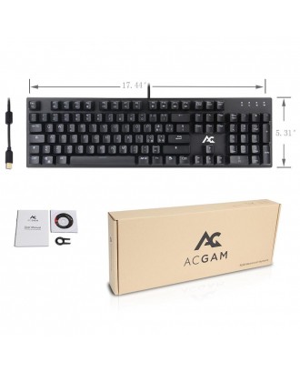 ACGAM AG-109R 105 Keys RGB Mechanical Anti-Ghosting Gaming Keyboard Italian Layout Ergonomic Arc Full-Keyboard RGB Backlight - Black