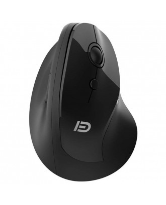 FD i887 Wireless Vertical Mouse 6 Buttons Adjustable 1600 DPI Optical Right Hand Mouse - Black