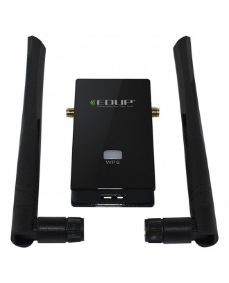 EDUP EP-AC1605 802.11AC 1200Mbps Dual-Band 2.4GHz/5.8GHz USB3.0 Wireless Adapter with 2 Detachable Antennas - Black