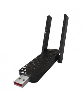 EDUP EP-AC1625 Dual Band USB WiFi Adapter 2.4GHz 5.8GHz Dual Band 802.11AC 600Mbps With External Double Antennas - Black
