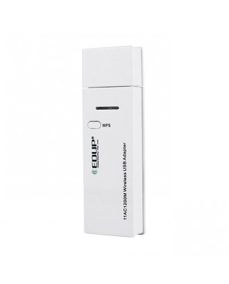 EDUP EP-AC1601 Mini 802.11ac WiFi Dongle WiFi USB 3.0 Adapter 1200Mbps 2.4GHz/ 5.8GHz Dual Bands Network Card - White