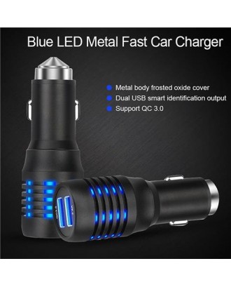 Atongm QC 3.0 Car Charger  3A Dual USB Ports Intelligent IC  for Phones/GPS/Other USB Ports Devices - Black