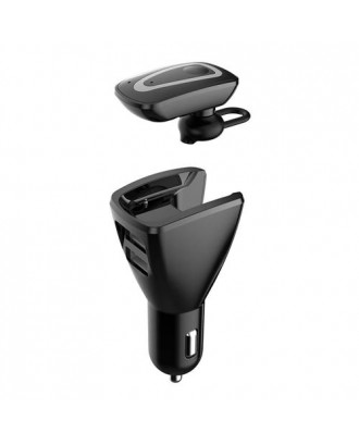 C2 Car Charger Auto Charging DC12-24V Bluetooth Headset Compatible with Phones PAD of Android/IOS - Black