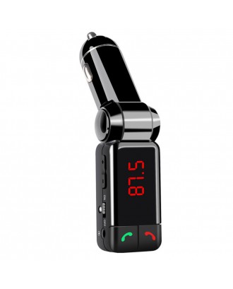 Earldom BC06 Dual USB Car Charger Bluetooth Handsfree Call FM Transmitter Car MP3 Player - Black