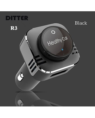 Triple Function Bluetooth 4.0 Stereo Headset Car Oxygen Bar Air Purifier Car Charger - Black