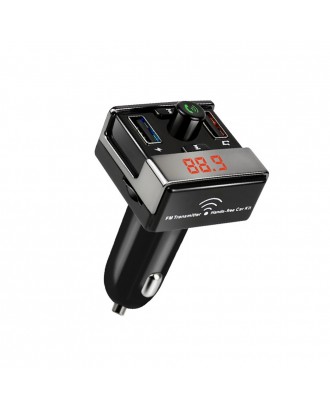 Chetaitai A7 Multi-functional Car Charger With Dual USB Ports Digital Hands-free Bluetooth FM Transmitter - Black