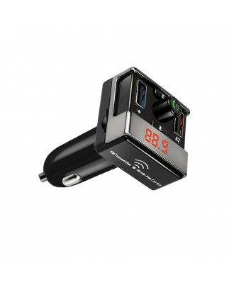 Chetaitai A7 Multi-functional Car Charger With Dual USB Ports Digital Hands-free Bluetooth FM Transmitter - Black