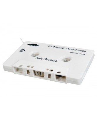Car Audio Cassette Adapter For MP3 / CD / MD / DVD - White