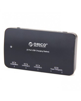 ORICO MPU-5S Auto 12V 5 Port Smart Charger Universal Car Converter Adapter for iPhone Smartphone Tablet PC- Black