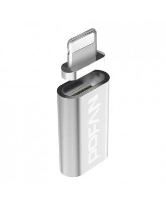 POFAN P10 Lightning turn Lightning Magnetic USB adapter Magnetic Connector for IPhones- Silver