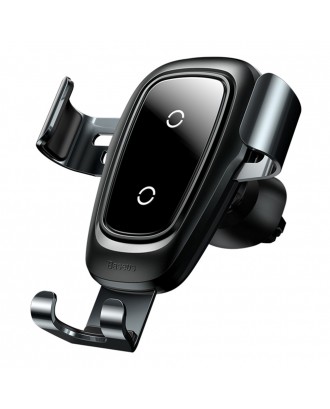 Baseus Qi Wireless Car Fast Charger Gravity Sucker Bracket 10W 360 Degrees Rotary For 4-6.5 Inch Phone - Black