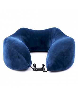 CARSETCITY CS-83086 Car Headrest Portable U Shape Pillow Memory Cotton Neck-protective Pillow Sleeping Pillow - Blue